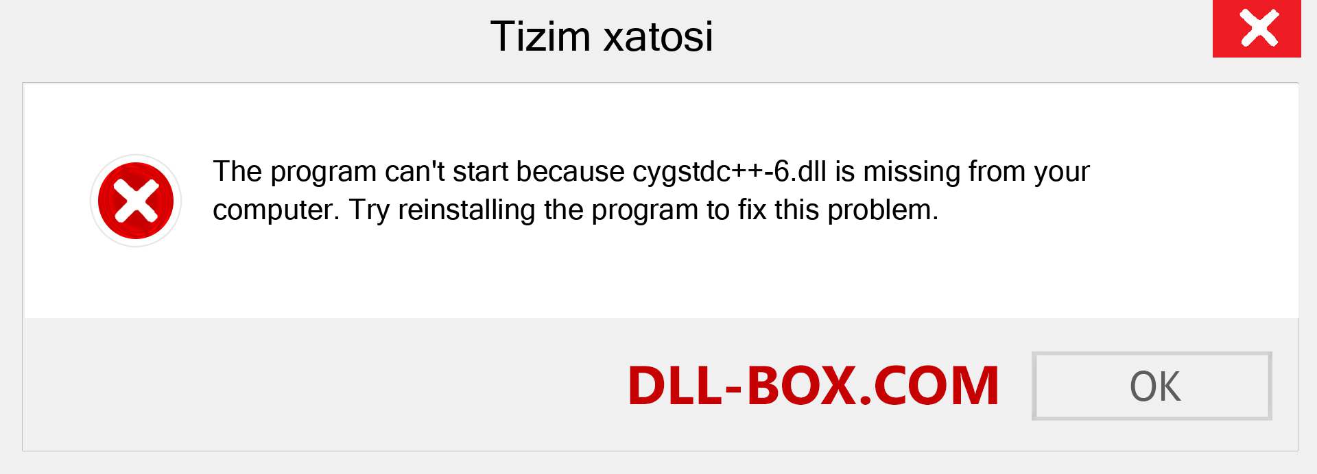 cygstdc++-6.dll fayli yo'qolganmi?. Windows 7, 8, 10 uchun yuklab olish - Windowsda cygstdc++-6 dll etishmayotgan xatoni tuzating, rasmlar, rasmlar